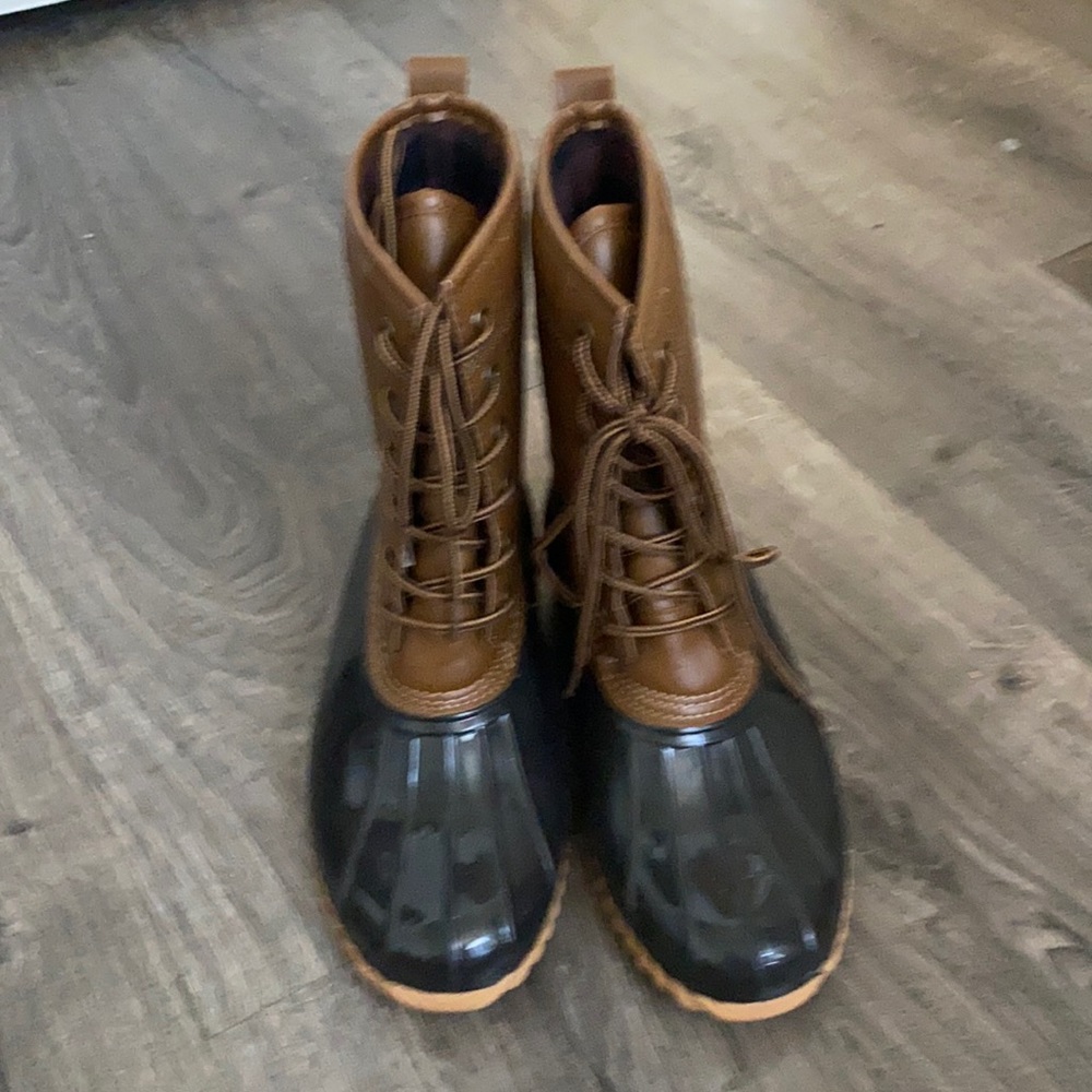 The original sporto duck boot rain boots brwn/blck